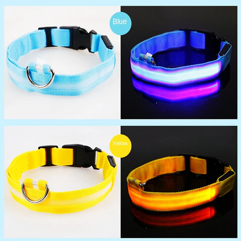3 Modes LED Luminous Dog Collar – USB Rechargeable, Detachable for Cats & Dogs