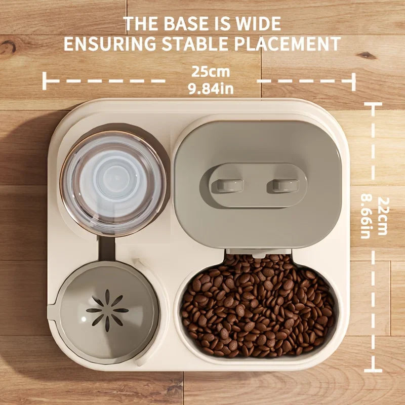 2-in-1 Automatic Cat Food and Water Dispenser – Integrated Feeder for Pets | Cute & Convenient Design