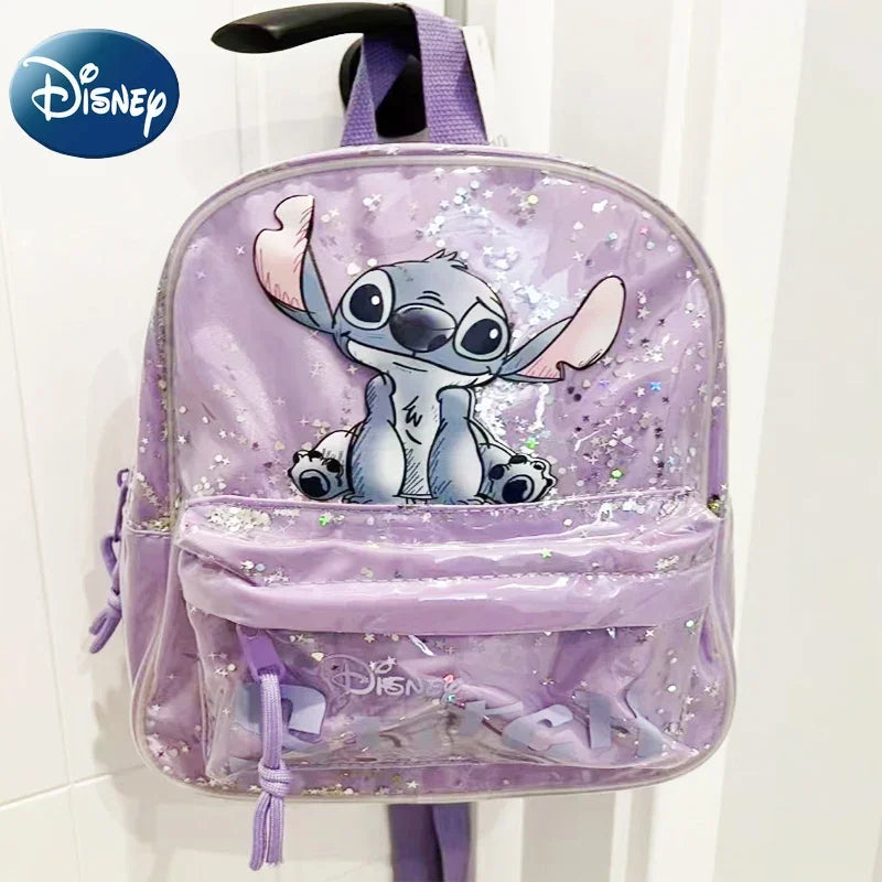 2025 New Disney Stitch Cartoon Sequin Trendy Fashion Boys and Girls Backpack Multifunctional Kindergarten School Bag