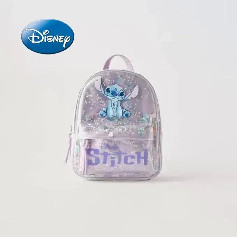2025 New Disney Stitch Cartoon Sequin Trendy Fashion Boys and Girls Backpack Multifunctional Kindergarten School Bag