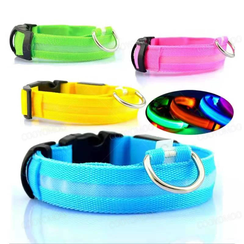 3 Modes LED Luminous Dog Collar – USB Rechargeable, Detachable for Cats & Dogs
