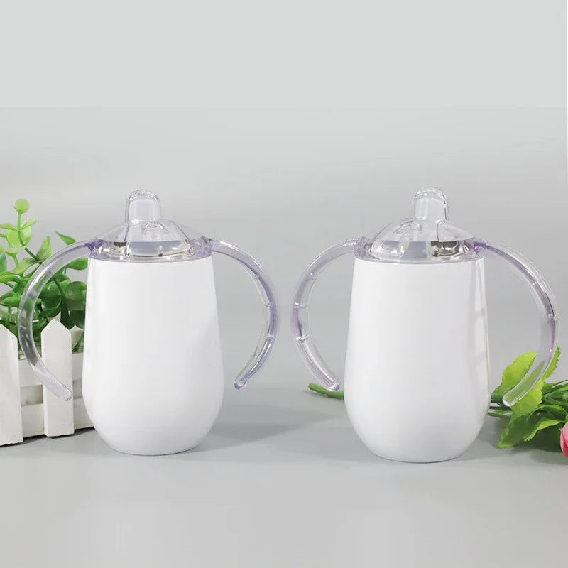 10oz/12oz Sublimation Blank Kids Sippy Cup – Stainless Steel Insulated with Handle"