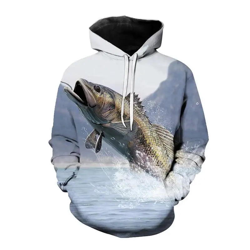 3D Printed Tuna Fishing Hoodie — Harajuku Streetwear Unisex Pullover | Casual Sportswear Jacket