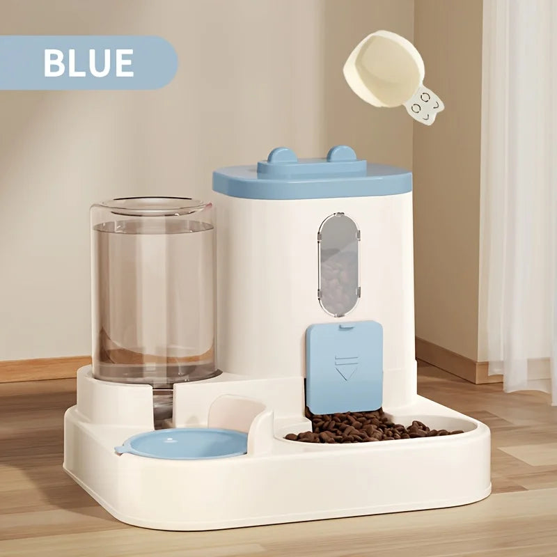 2-in-1 Automatic Cat Food and Water Dispenser – Integrated Feeder for Pets | Cute & Convenient Design