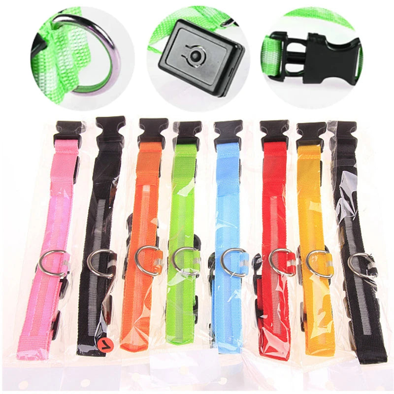 3 Modes LED Luminous Dog Collar – USB Rechargeable, Detachable for Cats & Dogs