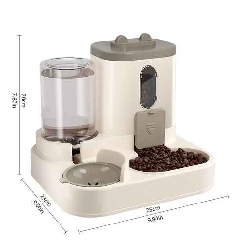 2-in-1 Automatic Cat Food and Water Dispenser – Integrated Feeder for Pets | Cute & Convenient Design