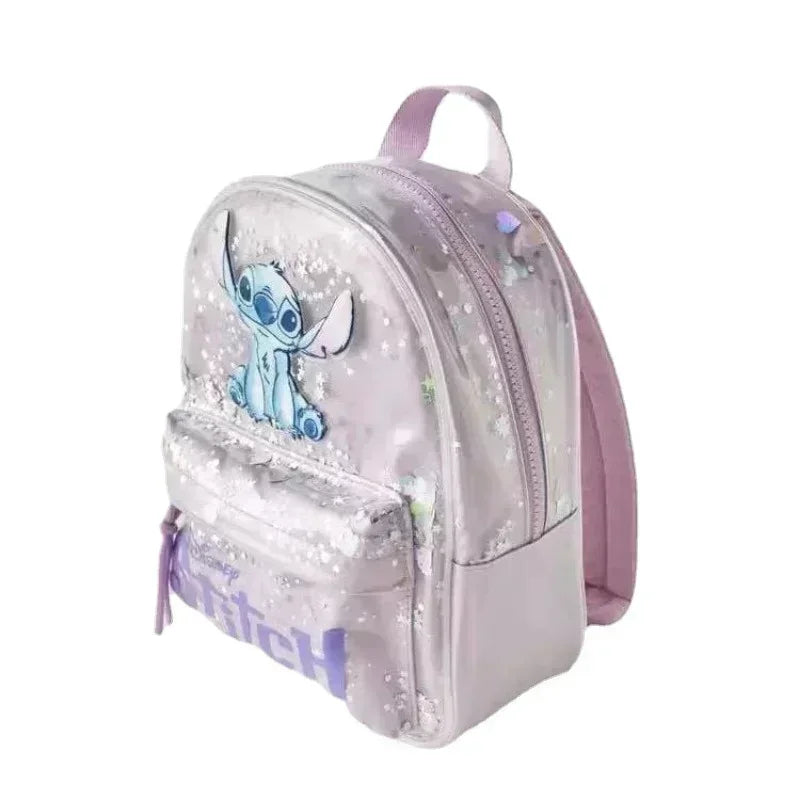 2025 New Disney Stitch Cartoon Sequin Trendy Fashion Boys and Girls Backpack Multifunctional Kindergarten School Bag