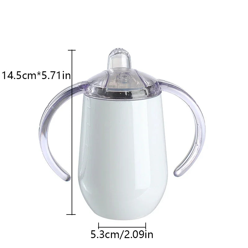 10oz/12oz Sublimation Blank Kids Sippy Cup – Stainless Steel Insulated with Handle"