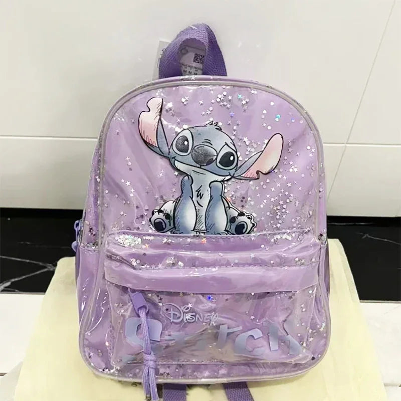 2025 New Disney Stitch Cartoon Sequin Trendy Fashion Boys and Girls Backpack Multifunctional Kindergarten School Bag