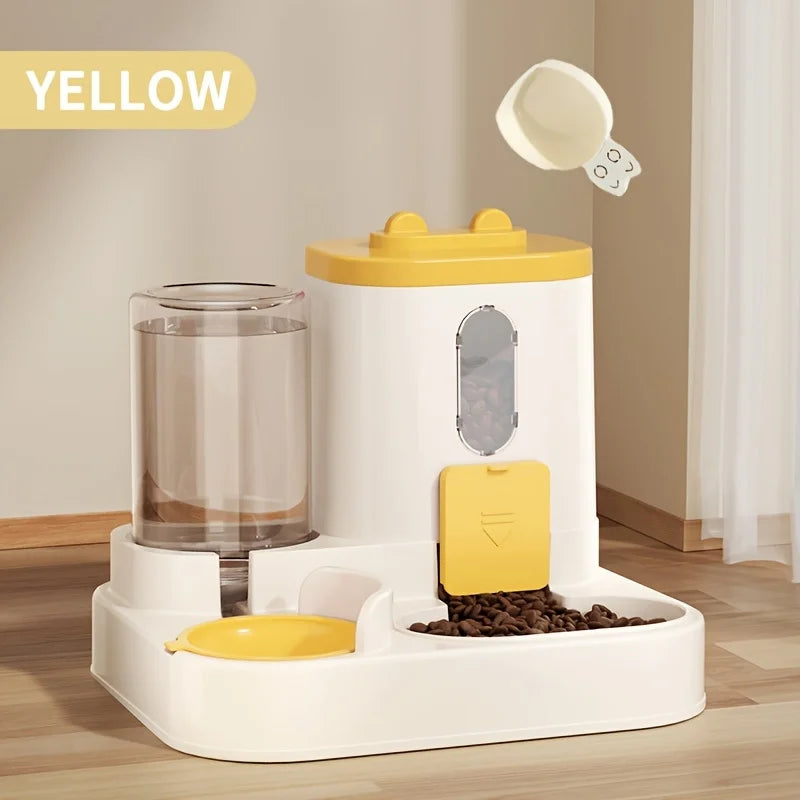 2-in-1 Automatic Cat Food and Water Dispenser – Integrated Feeder for Pets | Cute & Convenient Design