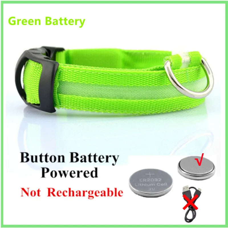3 Modes LED Luminous Dog Collar – USB Rechargeable, Detachable for Cats & Dogs