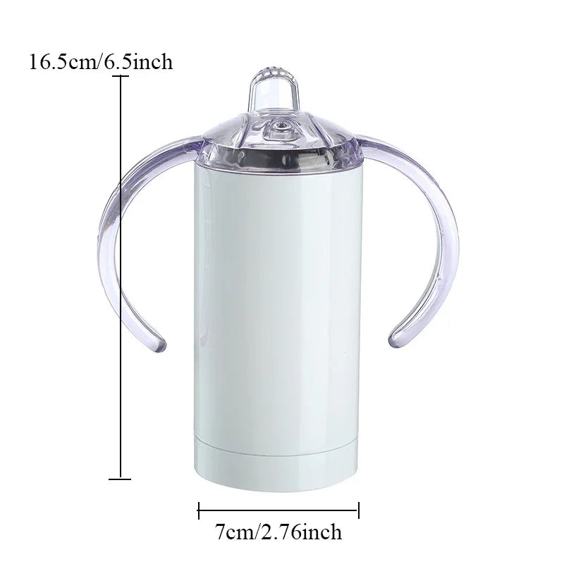 10oz/12oz Sublimation Blank Kids Sippy Cup – Stainless Steel Insulated with Handle"