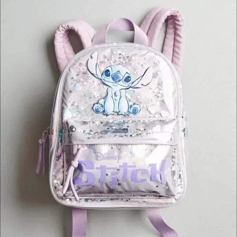 2025 New Disney Stitch Cartoon Sequin Trendy Fashion Boys and Girls Backpack Multifunctional Kindergarten School Bag