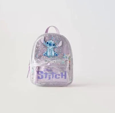 2025 New Disney Stitch Cartoon Sequin Trendy Fashion Boys and Girls Backpack Multifunctional Kindergarten School Bag