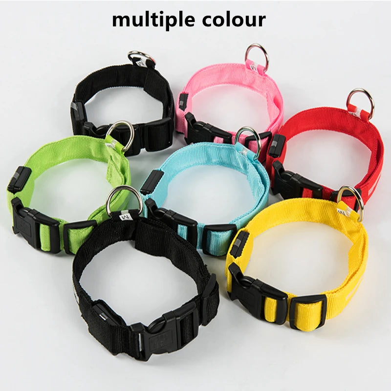 3 Modes LED Luminous Dog Collar – USB Rechargeable, Detachable for Cats & Dogs