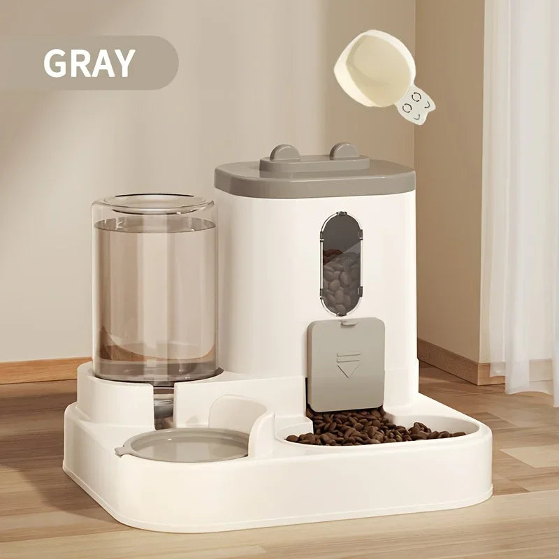 2-in-1 Automatic Cat Food and Water Dispenser – Integrated Feeder for Pets | Cute & Convenient Design